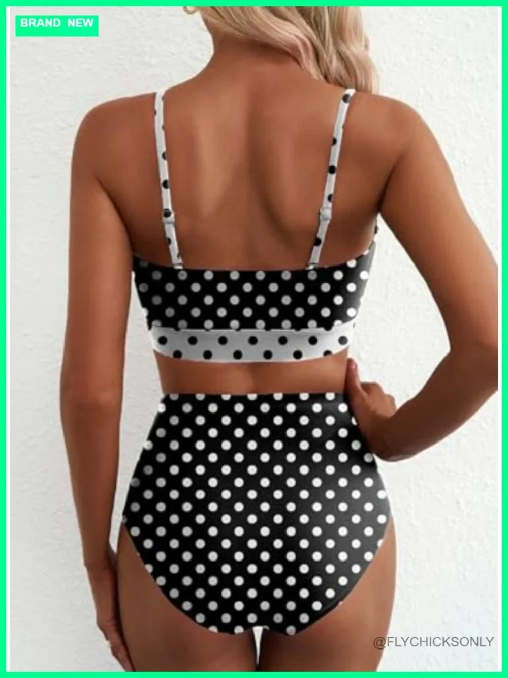 Women's High Waisted Bikini Set with Seashell Ring, Ruched Push Up Top